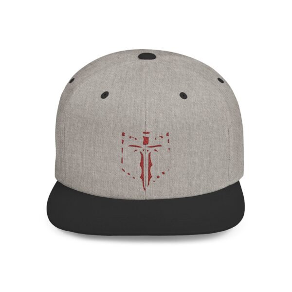Snapback Hat — Minimal Red Crusader Sword Emblem