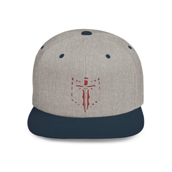 Snapback Hat — Minimal Red Crusader Sword Emblem